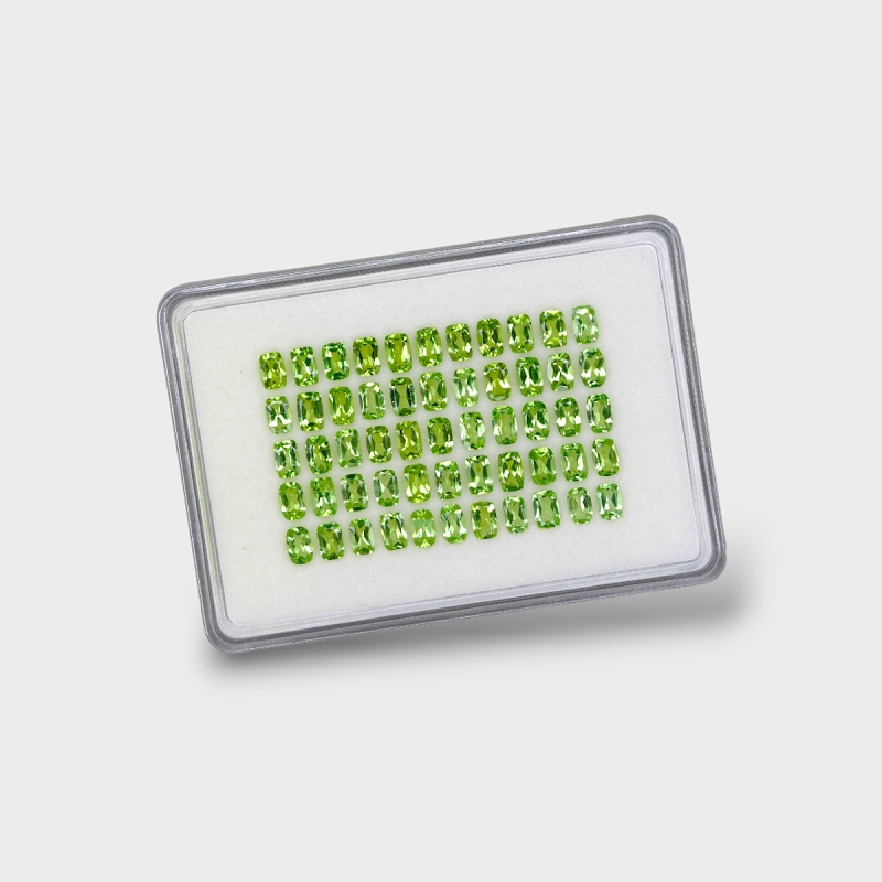 Peridot 6x4mm Faceted Cushion AA+ Gemstones Parcel - 180178