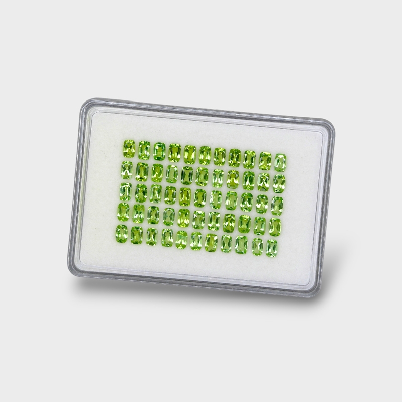 Peridot 6x4mm Faceted Cushion AA+ Gemstones Parcel - 180178