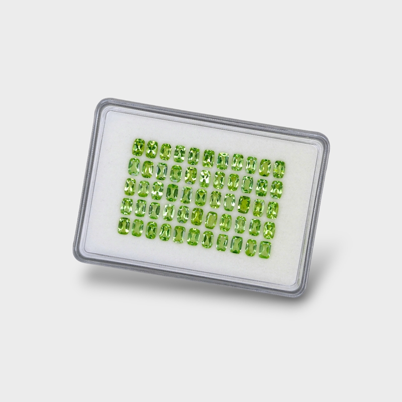 Peridot 6x4mm Faceted Cushion AA Gemstones Parcel - 180179