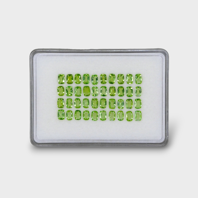 Peridot 6x4mm Faceted Cushion AA Gemstones Parcel - 180181