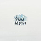 5.3 Cts. Aquamarine 4mm Step Cut Square Shape A+ Grade Gemstones Parcel - Total 17 Pcs.