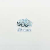 Aquamarine 4mm Step Cut Square A+ Gemstones Parcel - 180031
