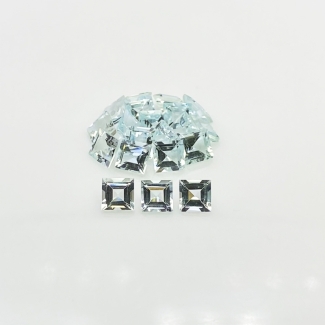 8.09 Cts. Aquamarine 4.5mm Step Cut Square Shape A Grade Gemstones Parcel - Total 18 Pcs.