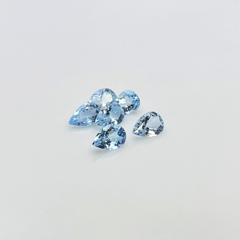 Aquamarine 9x6mm Faceted Pear A+ Gemstones Parcel - 180035