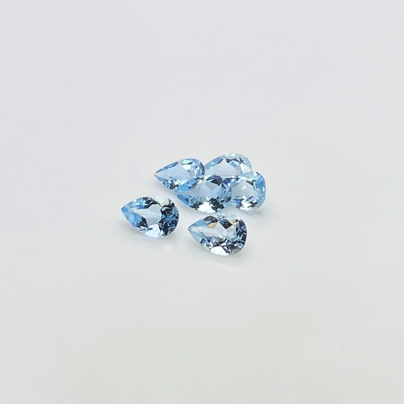 Aquamarine 9x6mm Faceted Pear A+ Gemstones Parcel - 180035