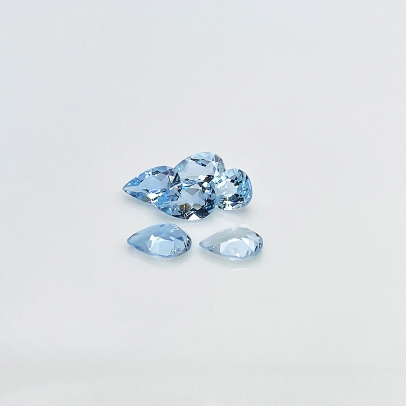 Aquamarine 9x6mm Faceted Pear A+ Gemstones Parcel - 180035