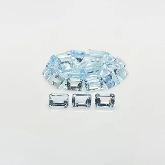 27.05 Cts. Aquamarine 7x5mm Step Cut Octagon Shape A+ Grade Gemstones Parcel - Total 31 Pcs.