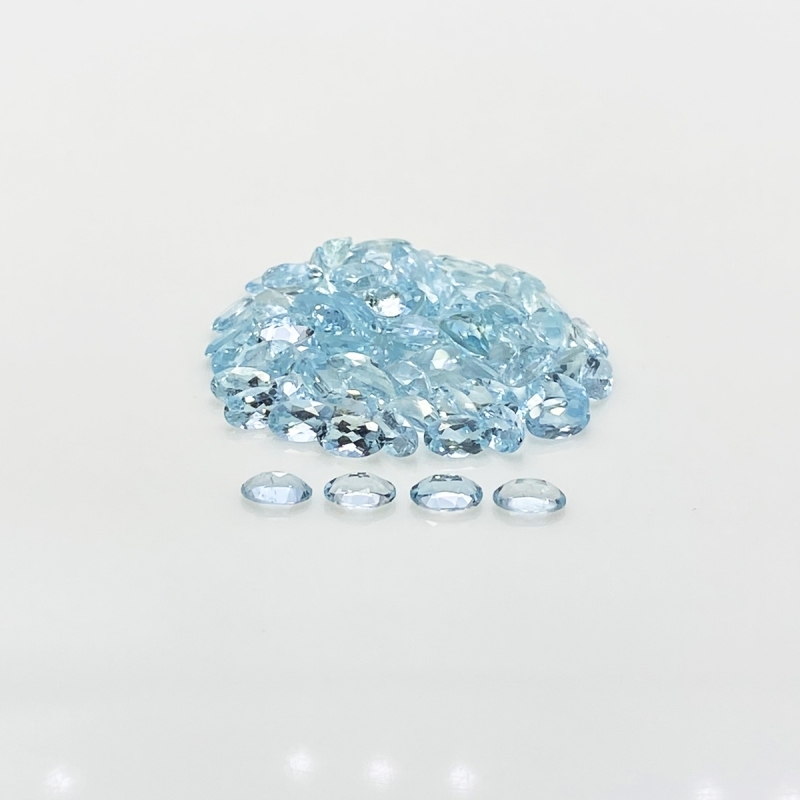 Aquamarine 5x3mm Faceted Oval A+ Gemstones Parcel - 180018