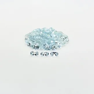 16.2 Cts. Aquamarine 5x3mm Faceted Oval Shape A+ Grade Gemstones Parcel - Total 79 Pcs.