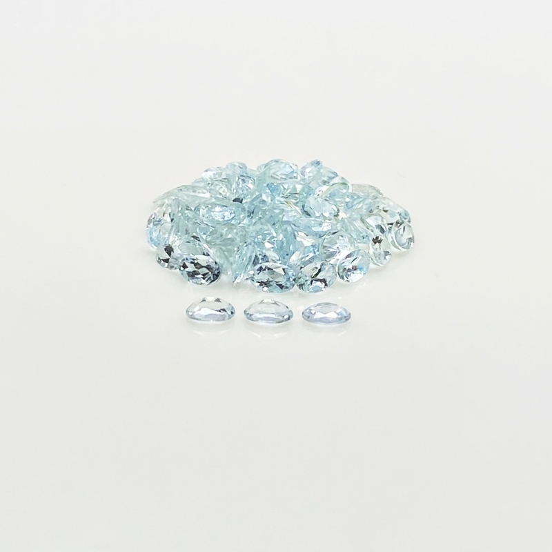 Aquamarine 5x3mm Faceted Oval A+ Gemstones Parcel - 180019