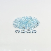 12.87 Cts. Aquamarine 5x3mm Faceted Oval Shape A+ Grade Gemstones Parcel - Total 67 Pcs.