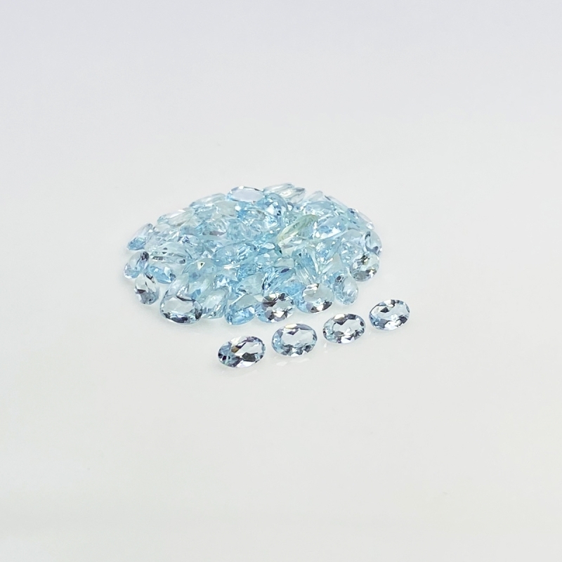 Aquamarine 5x3mm Faceted Oval A+ Gemstones Parcel - 180013