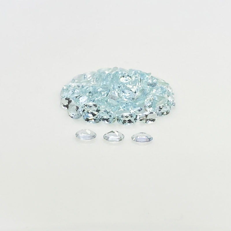 Aquamarine 5x3mm Faceted Oval A Gemstones Parcel - 180016