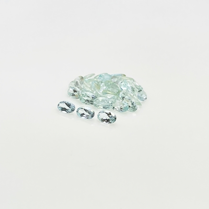 Aquamarine 5x3mm Faceted Oval A Gemstones Parcel - 180021