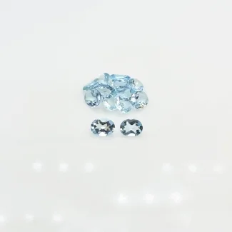 3.12 Cts. Aquamarine 5x4mm Faceted Oval Shape A+ Grade Gemstones Parcel - Total 13 Pcs.