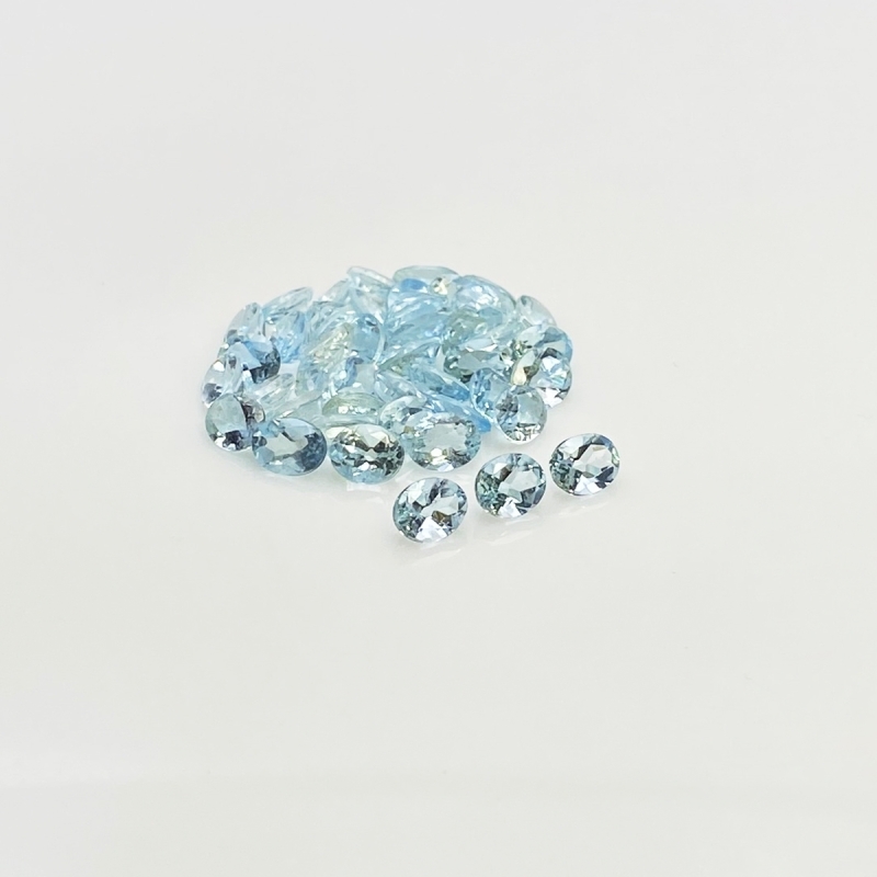 Aquamarine 5x4mm Faceted Oval A Gemstones Parcel - 180047
