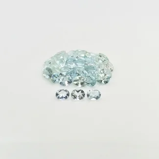 12.34 Cts. Aquamarine 5x4mm Faceted Oval Shape A Grade Gemstones Parcel - Total 44 Pcs.