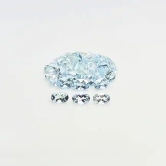 12.9 Cts. Aquamarine 6x4mm Faceted Oval Shape A+ Grade Gemstones Parcel - Total 31 Pcs.