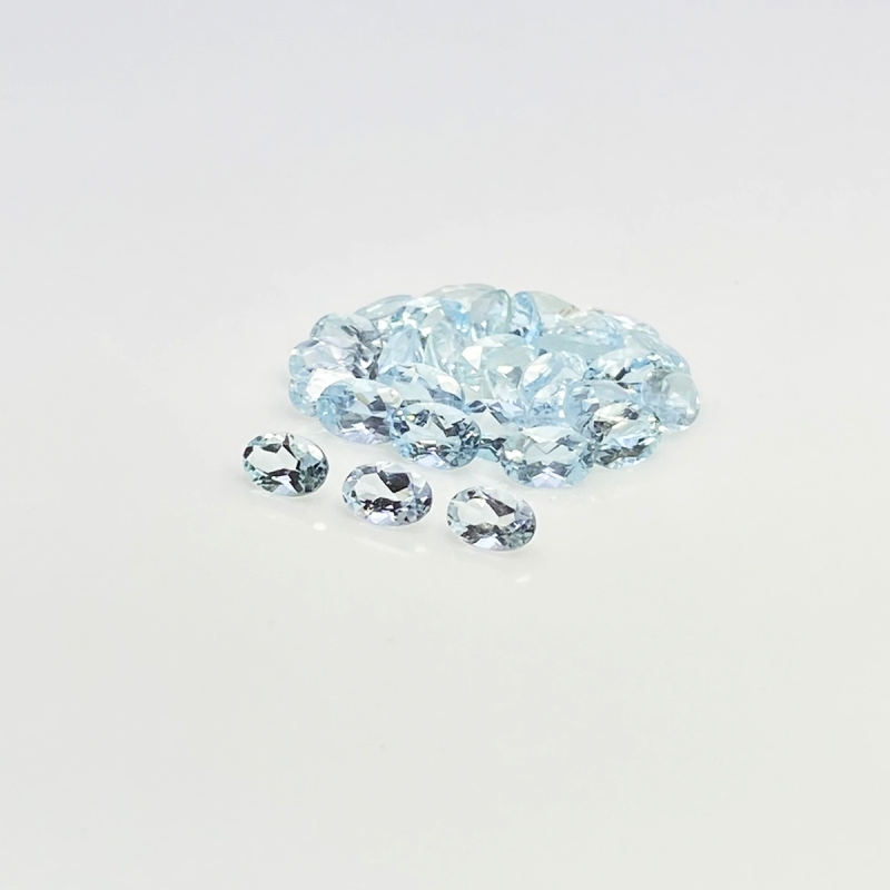 Aquamarine 6x4mm Faceted Oval A+ Gemstones Parcel - 180042