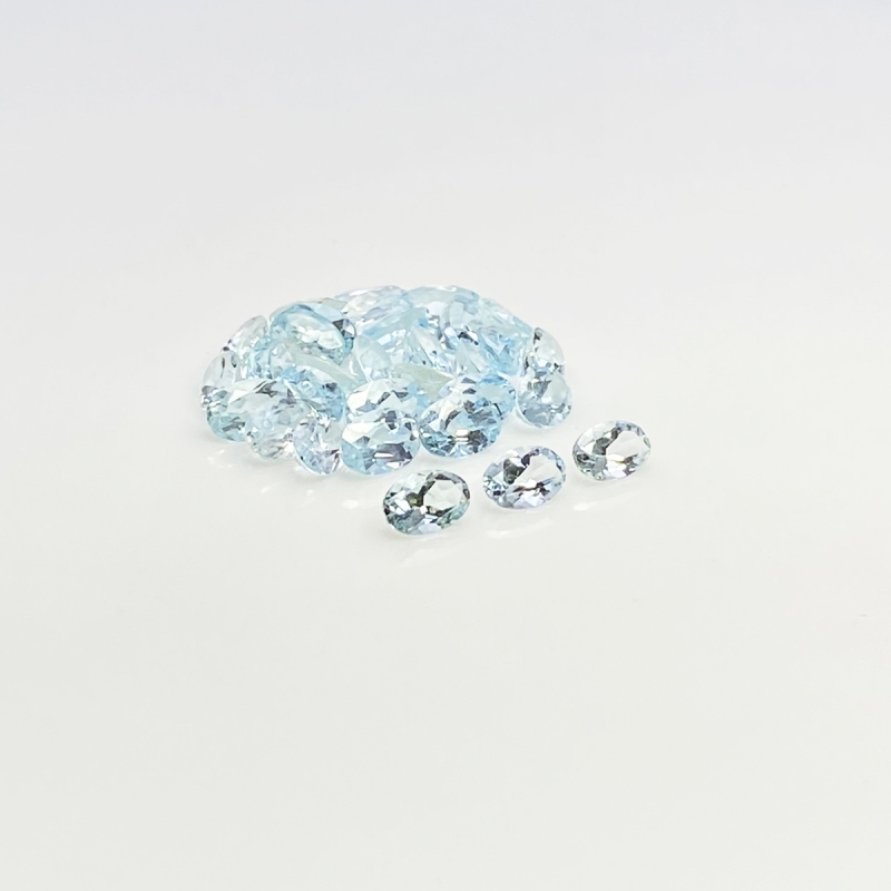 Aquamarine 6x4mm Faceted Oval A+ Gemstones Parcel - 180042