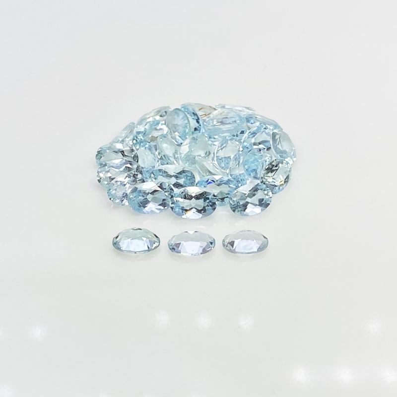 Aquamarine 6x4mm Faceted Oval A+ Gemstones Parcel - 180042