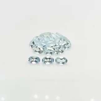 9.05 Cts. Aquamarine 6x4mm Faceted Oval Shape A Grade Gemstones Parcel - Total 22 Pcs.