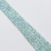 Aquamarine 3-3.5mm Faceted Rondelle AA Gemstone Beads Strand - 180231