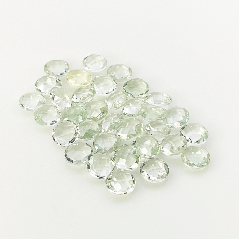 Green Amethyst 8mm Checkerboard Round AA+ Loose Gemstone Beads Lot - 180318