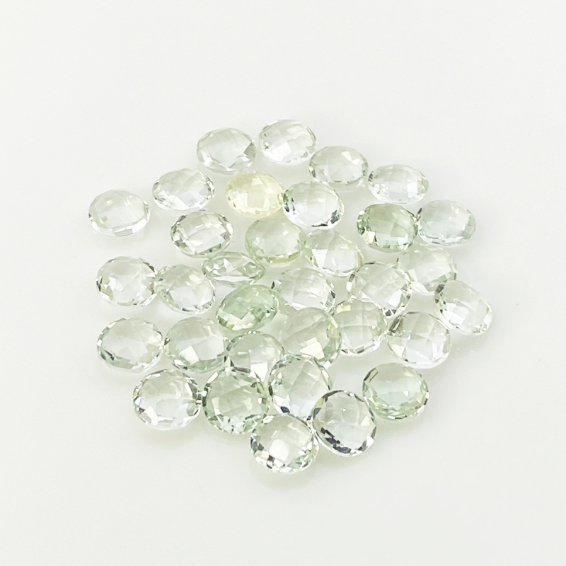 Green Amethyst 8mm Checkerboard Round AA+ Loose Gemstone Beads Lot - 180318