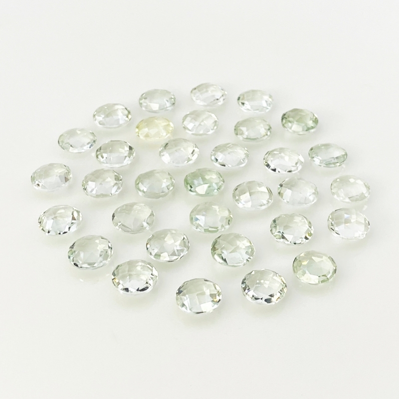 Green Amethyst 8mm Checkerboard Round AA+ Loose Gemstone Beads Lot - 180318
