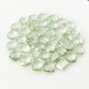 224.15 Cts. Green Amethyst 12mm Checkerboard Square Cushion  Shape AA+ Grade Loose Gemstone Beads Lot - Total 42 Pcs.