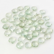 Green Amethyst 12mm Checkerboard Square Cushion  AA+ Loose Gemstone Beads Lot - 180309