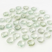 Green Amethyst 12mm Checkerboard Square Cushion  AA+ Loose Gemstone Beads Lot - 180309