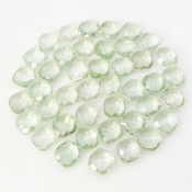 231.65 Cts. Green Amethyst 12mm Checkerboard Square Cushion  Shape AA+ Grade Loose Gemstone Beads Lot - Total 42 Pcs.