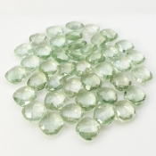 Green Amethyst 12mm Checkerboard Square Cushion  AA+ Loose Gemstone Beads Lot - 180310