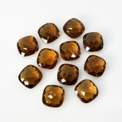 Whisky Quartz 14mm Checkerboard Square Cushion  AAA Loose Gemstone Beads Lot - 180314