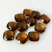 Whisky Quartz 14mm Checkerboard Square Cushion  AAA Loose Gemstone Beads Lot - 180314