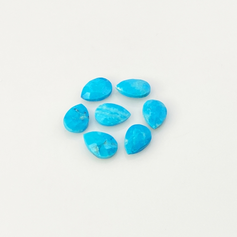 Turquoise 10x7mm Briolette Pear AA Loose Gemstone Beads Lot - 180312