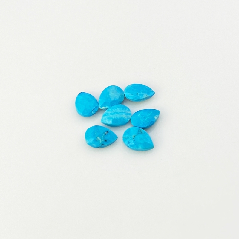 Turquoise 10x7mm Briolette Pear AA Loose Gemstone Beads Lot - 180312