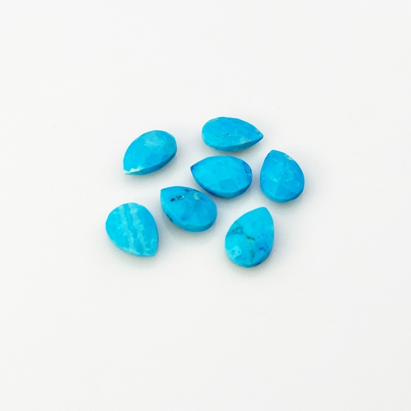 Turquoise 10x7mm Briolette Pear AA Loose Gemstone Beads Lot - 180312