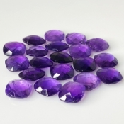 African Amethyst 12mm Checkerboard Square Cushion  A Loose Gemstone Beads Lot - 180307