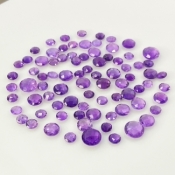 African Amethyst 6-10mm Checkerboard Round AA Loose Gemstone Beads Lot - 180319