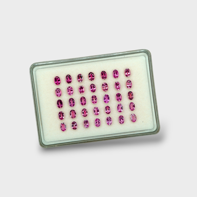 Pink Tourmaline 6x4mm Faceted Oval AA Gemstones Parcel - 170172