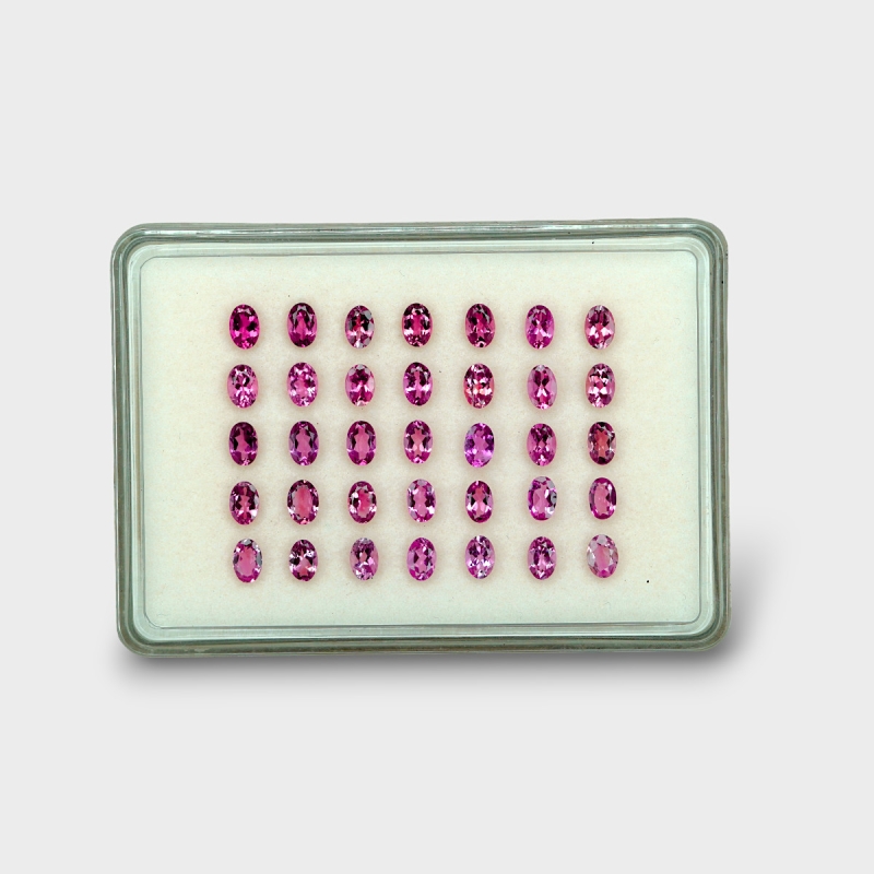 Pink Tourmaline 6x4mm Faceted Oval AA Gemstones Parcel - 170172