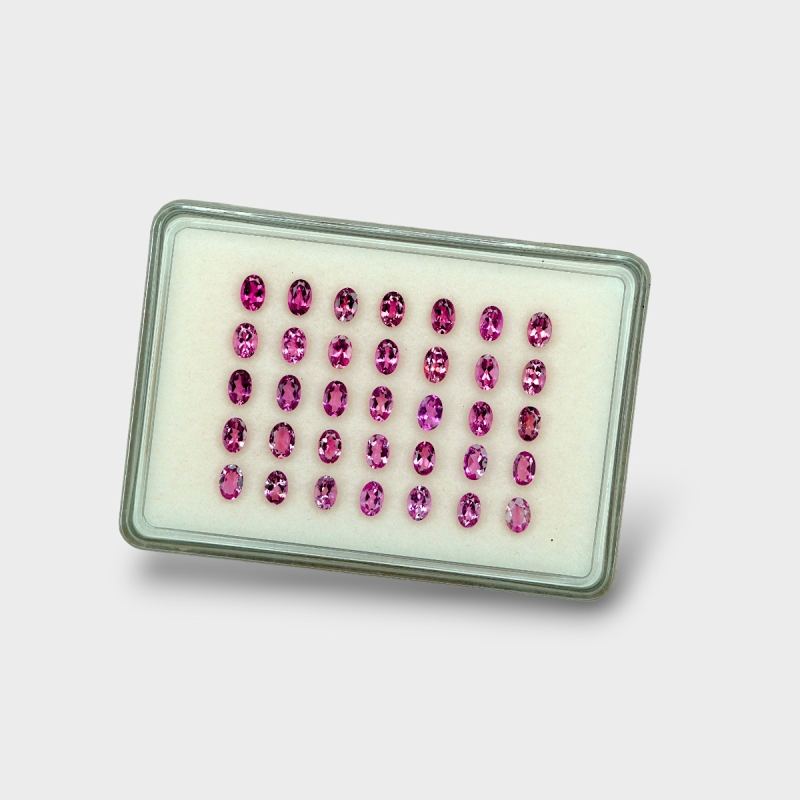 Pink Tourmaline 6x4mm Faceted Oval AA Gemstones Parcel - 170172