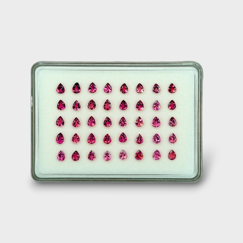 Pink Tourmaline 5x4mm Faceted Pear AA Gemstones Parcel - 170207