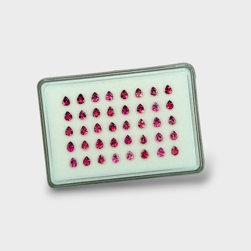 Pink Tourmaline 5x4mm Faceted Pear AA Gemstones Parcel - 170207