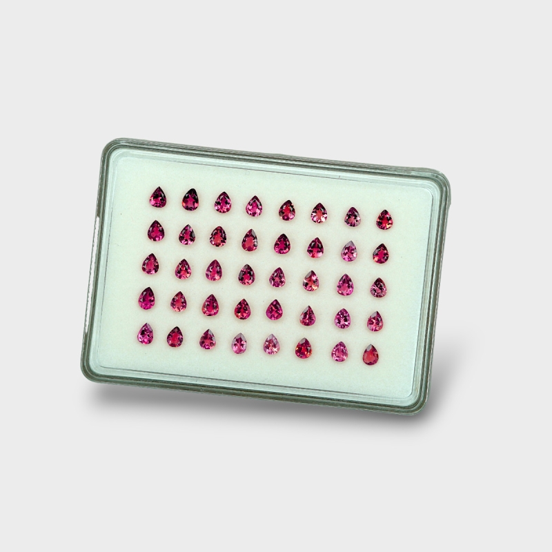 Pink Tourmaline 5x4mm Faceted Pear AA Gemstones Parcel - 170207