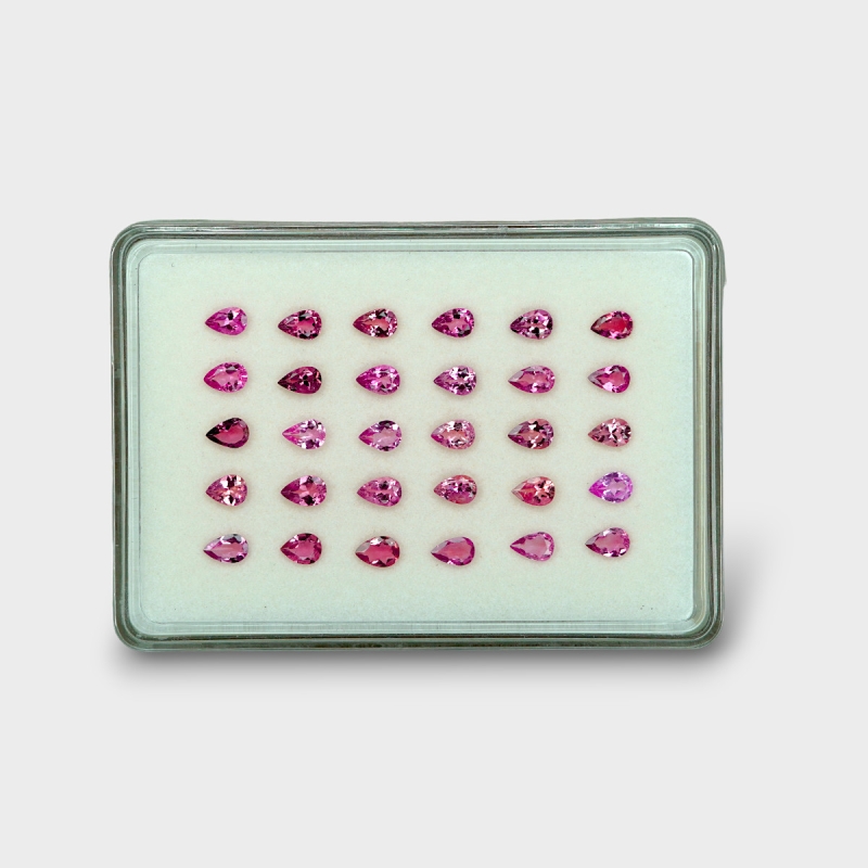 Pink Tourmaline 6x4mm Faceted Pear A Gemstones Parcel - 170219