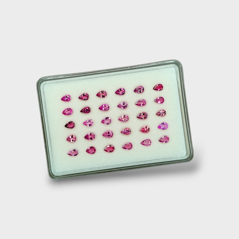 Pink Tourmaline 6x4mm Faceted Pear A Gemstones Parcel - 170219